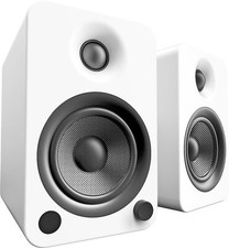 Kanto YU4 Powered Bluetooth Speakers with Phono Preamp, Matte White Finish