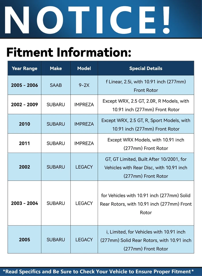 Rotores de freno delanteros 277 mm + pastillas de cerámica para Subaru Impreza 2002 2003 2004-2010 Foto 2 de 4