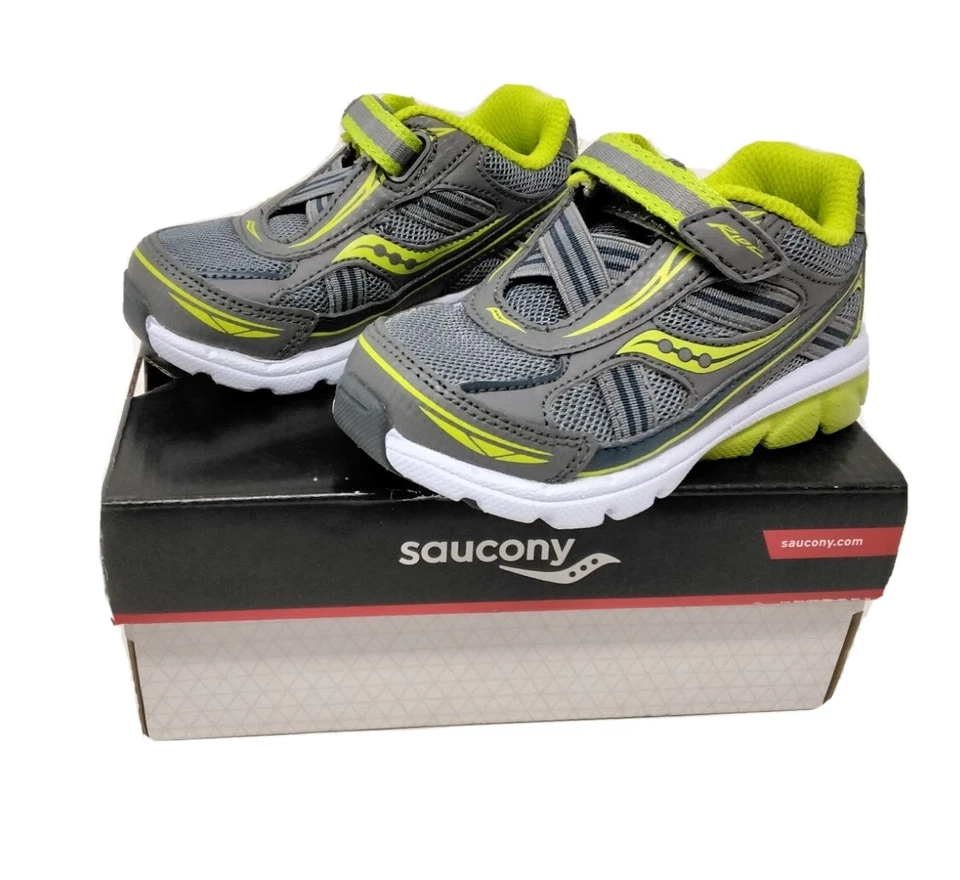 Saucony Baby Ride Boy Various Size Running Sneakers Grey And Lime - Image 3 of 3