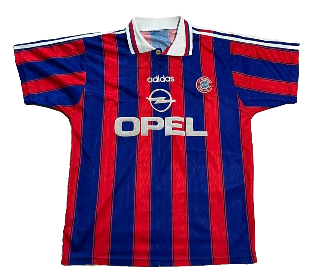 Bayern München Trikot 1995/96 Heim Gr. M Adidas Opel Blau Rot