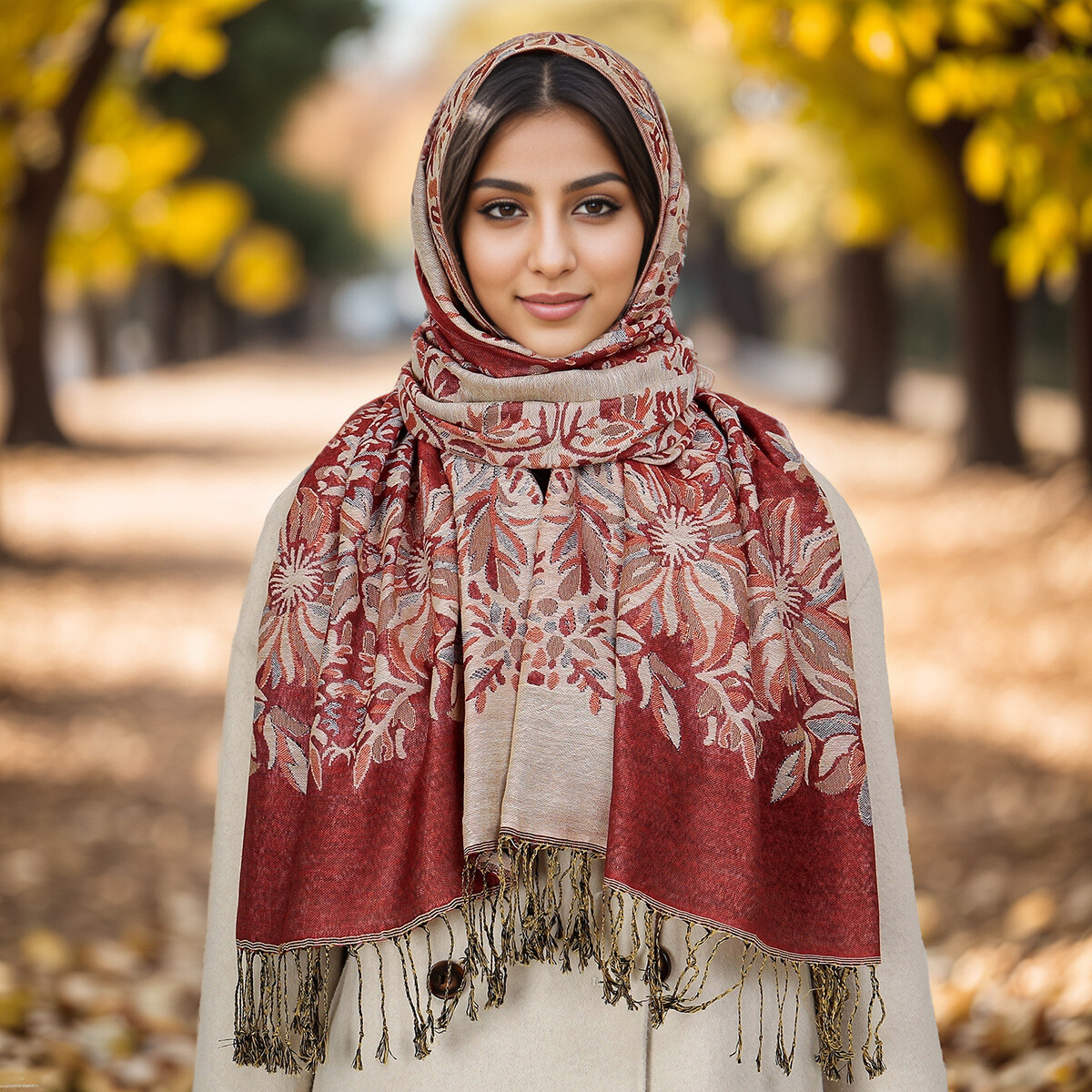 Boho Muslim Women Long Embroidered Scarf Turban Head Wrap Cover  