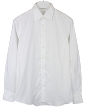 SUITSUPPLY Extra Slim Fit Formal Shirt Men's LARGE Spread Neck White