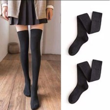Women Cotton Wool Over Knee Long Socks Stockings Stretch Thigh High Leg new