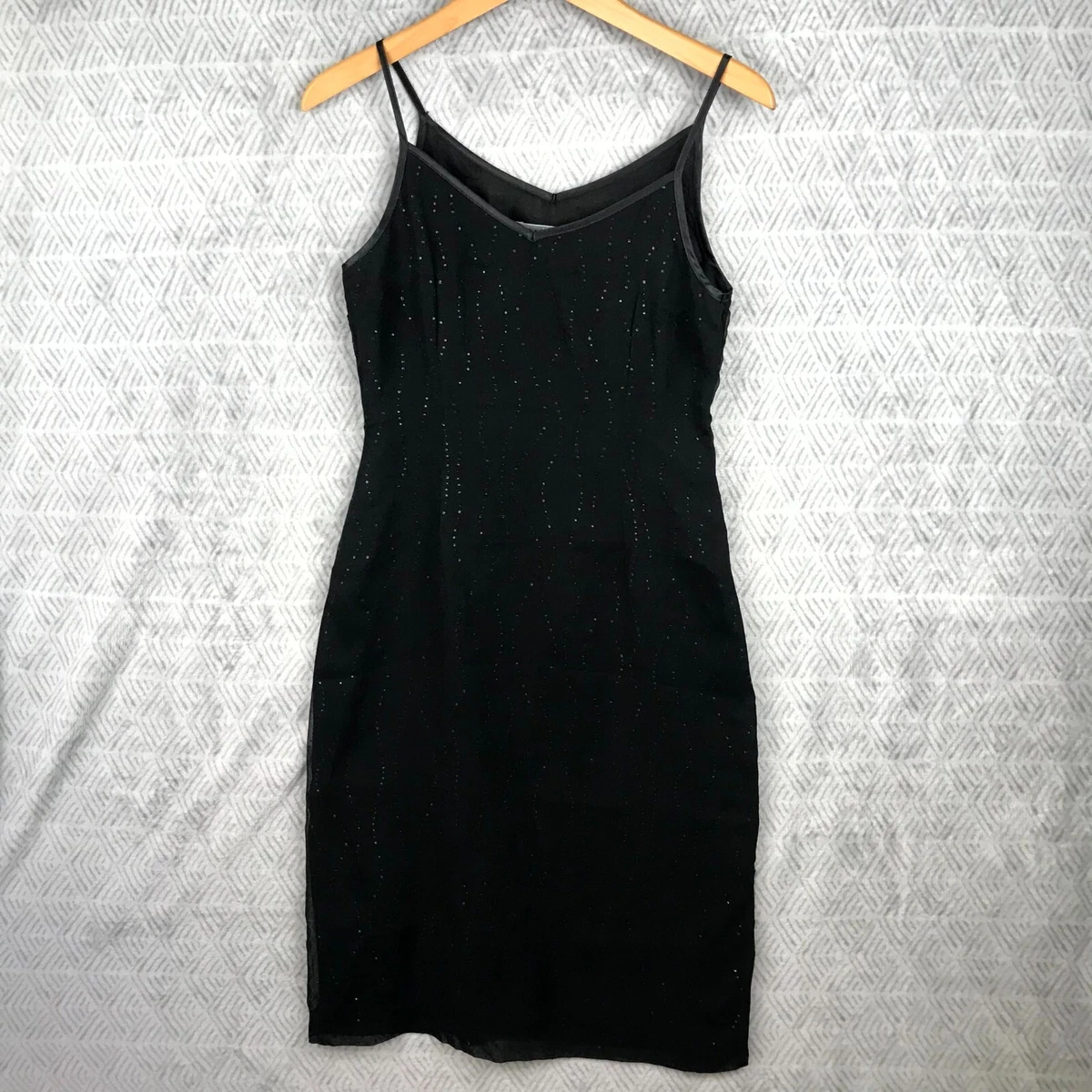Robe Caroll Soirée Argent Et Noir Taille 36 - Soie Et Coton (Parfait état)