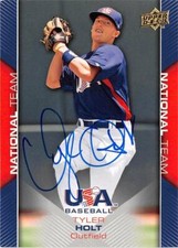 Tyler Holt autographed baseball card 2009 Upper Deck USA #10 (Marion IN)