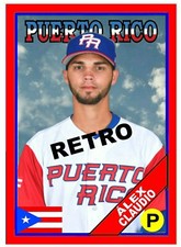 ALEX CLAUDIO WORLD BASEBALL CLASSIC 2017  HERITAGE STYLE ART CARD