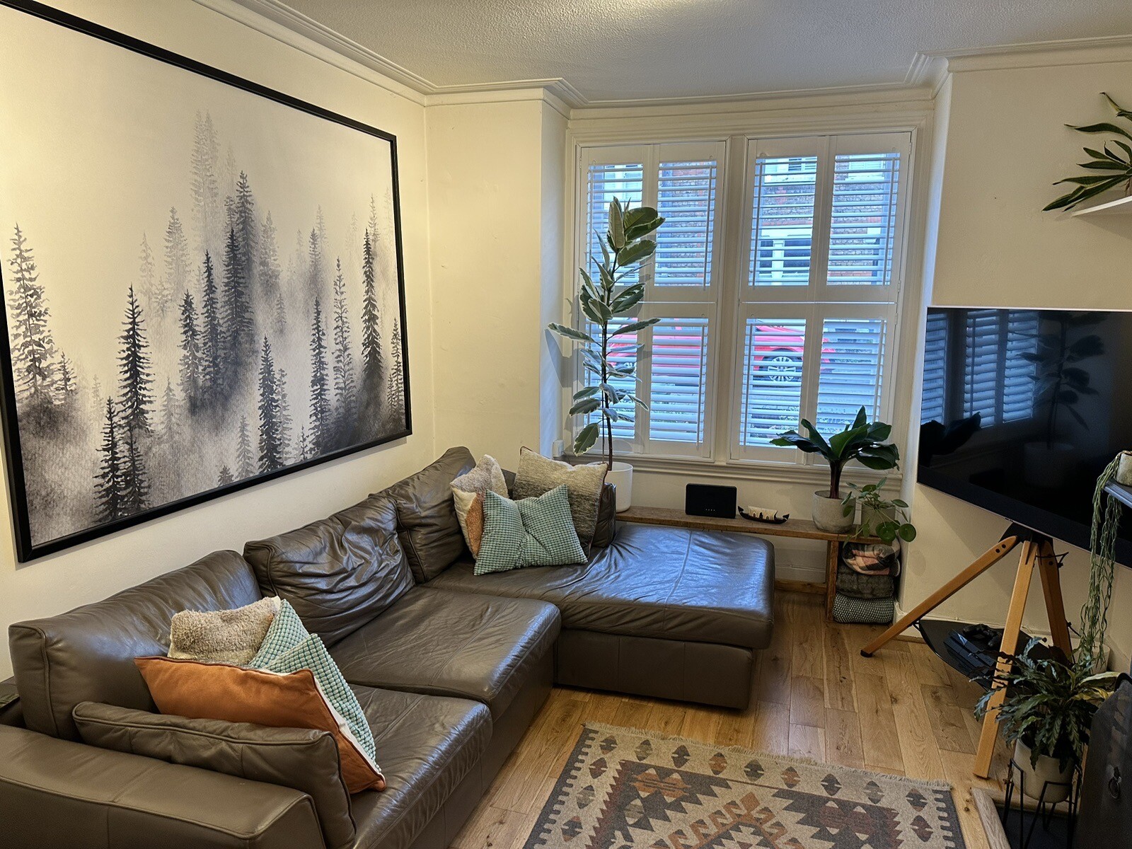 Leather M&S Corner sofa Used eBay