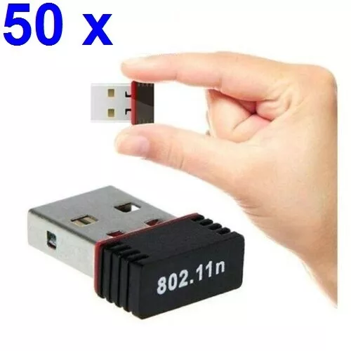 Lote 50 x Nano 150Mbps USB Wifi Adaptador Inalámbrico Red Tarjeta LAN 802.11B/G/N - Imagen 1 de 8