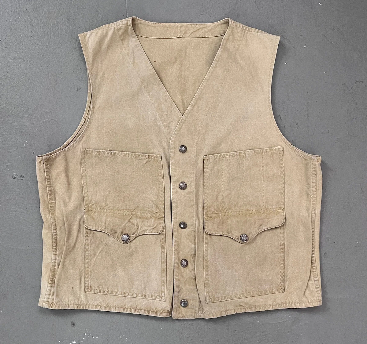 Vintage 1950s-1960s Filson Canvas Hunting Fishing Work Workwear Vest