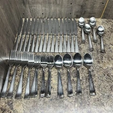 Oneida HAMPSTEAD Stainless Steel Flatware 14 Place Settings 74 Total Pieces!