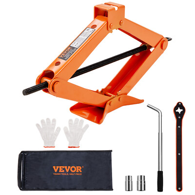 #ad VEVOR Scissor Jack 2.5 Ton 5512lbs Steel Scissor Car Lift Jack Kit w Lug Wrench $28.99