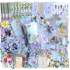 400 Pcs Vintage Journaling Supplies Scrapbook Paper for Junk Journals Planner