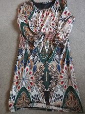 Ladies Long Sleeved Multicoloured Lined Shift Dress