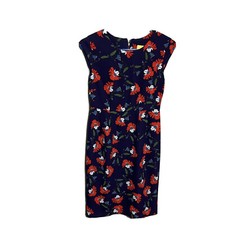 Anthropologie Maeve Cap Sleeve Floral Sheath Dress Purple Red Sz 0