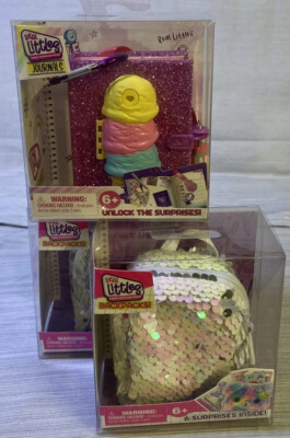 Real Littles Backpack Series 3 W/6 Surprises NEW Sequins-White or Journal Purple