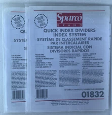 2-Pack Sparco Brand Quick Index Dividers System Sheets - 8 Tabs