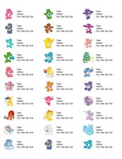 30 Personalized Address Labels Care Bears All Pictures (D6)