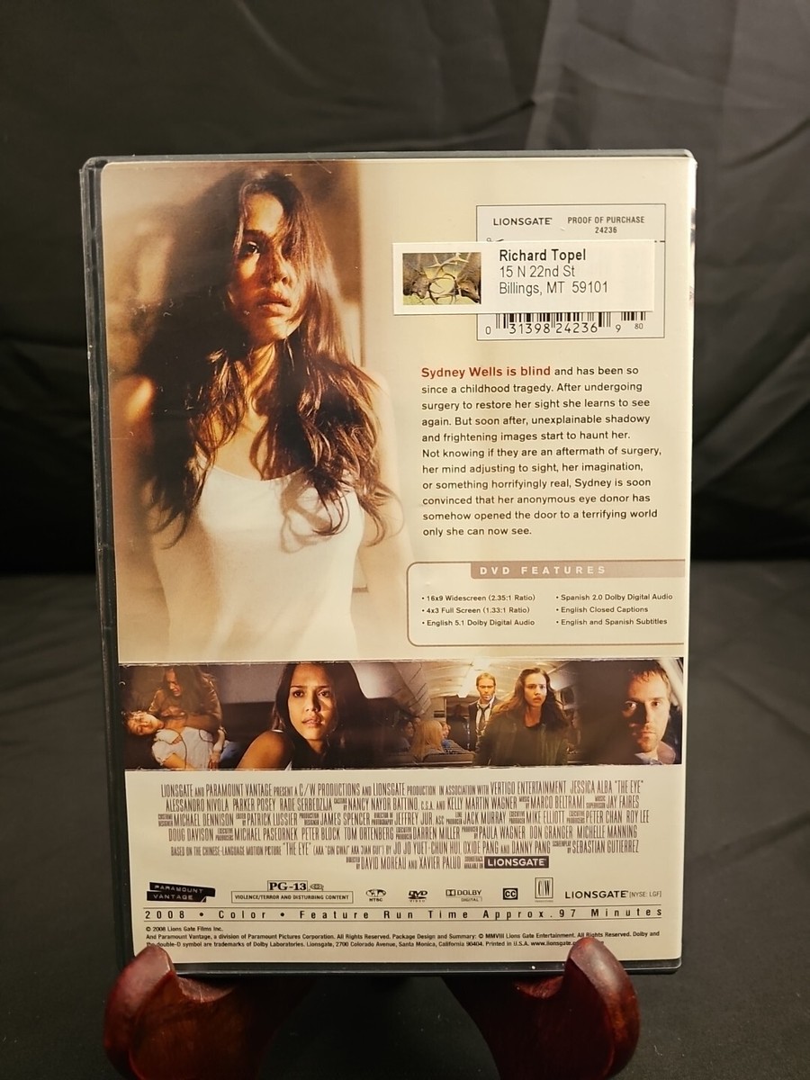 The Eye (DVD, 2008) Jessica Alba Alessandro Nivola Horror Free
