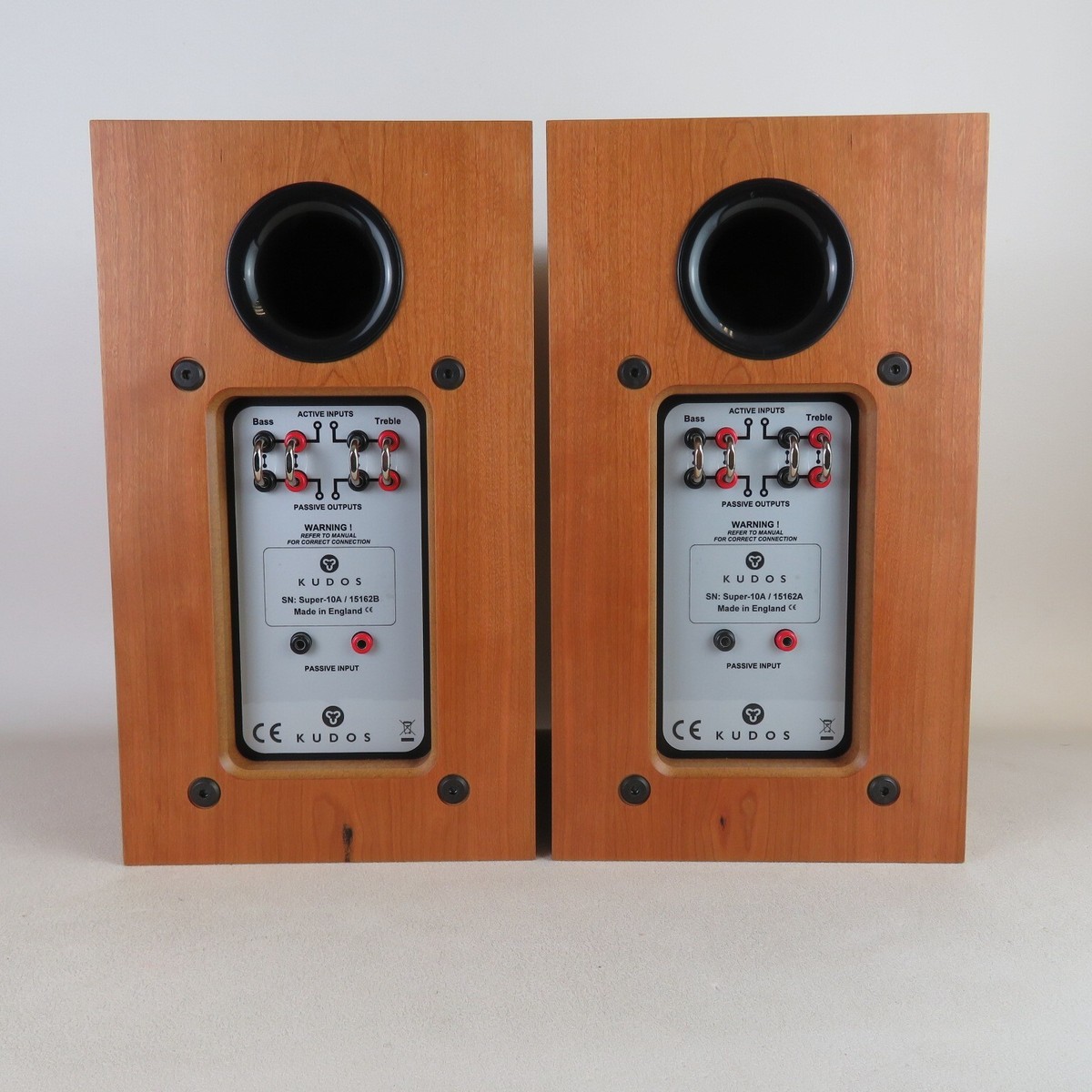 Kudos Super 10A stereo speakers boxed with manual and packaging