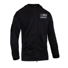 Rothco Thin Blue Line Concealed Carry Zippered Hoodie - Black - Size Medium