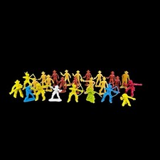 Lot Of Cowboys And Indians Red, Blue Yellow And Brown MPC More VTG Plastic 25pc