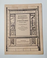 1940 US Dept. of Commerce Building Materials & Structures BMS66 Plumbing Manual