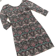 American Rag Dress Small Paisley Print Bodycon Stretch Sweater Multi Color New
