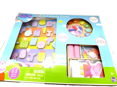 Peppa Pig Three in One Activity Center Wood Puzzles 63 Piece New