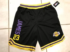 NWT UNK Los Angeles Lakers Lebron James BLACK NBA Shorts Men's Small