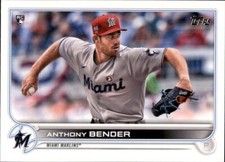 2022 Topps #160 Anthony Bender Miami Marlins Rookie RC Season One Base Card