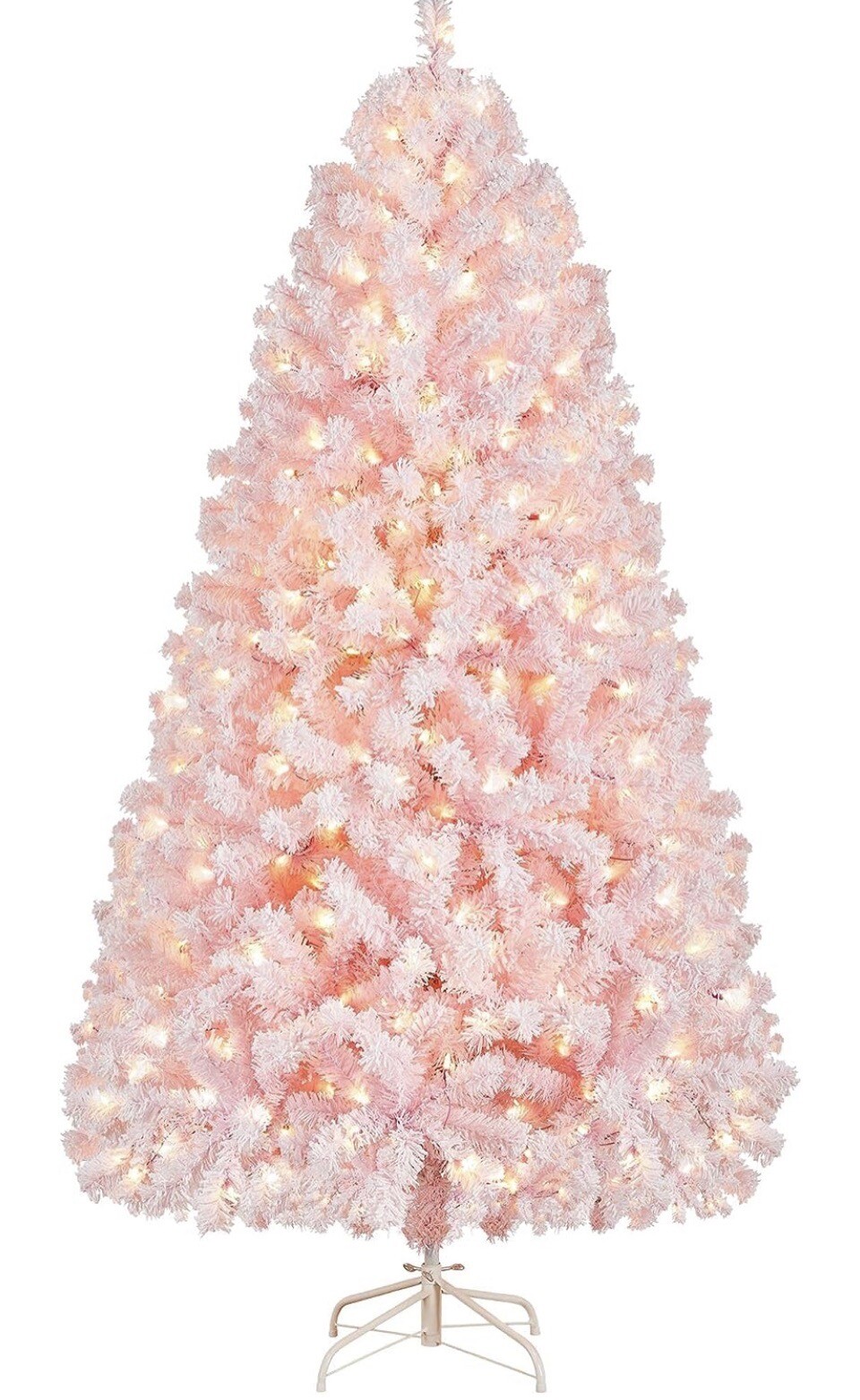 Yaheetech 6ft Pink Prelit Christmas Tree Snow Flocked, 820 Tips, 250 Lights eBay