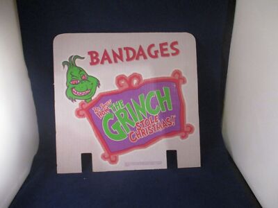 Dr. Seuss' How the Grinch Stole Christmas Bandages Promo Store Display 2000