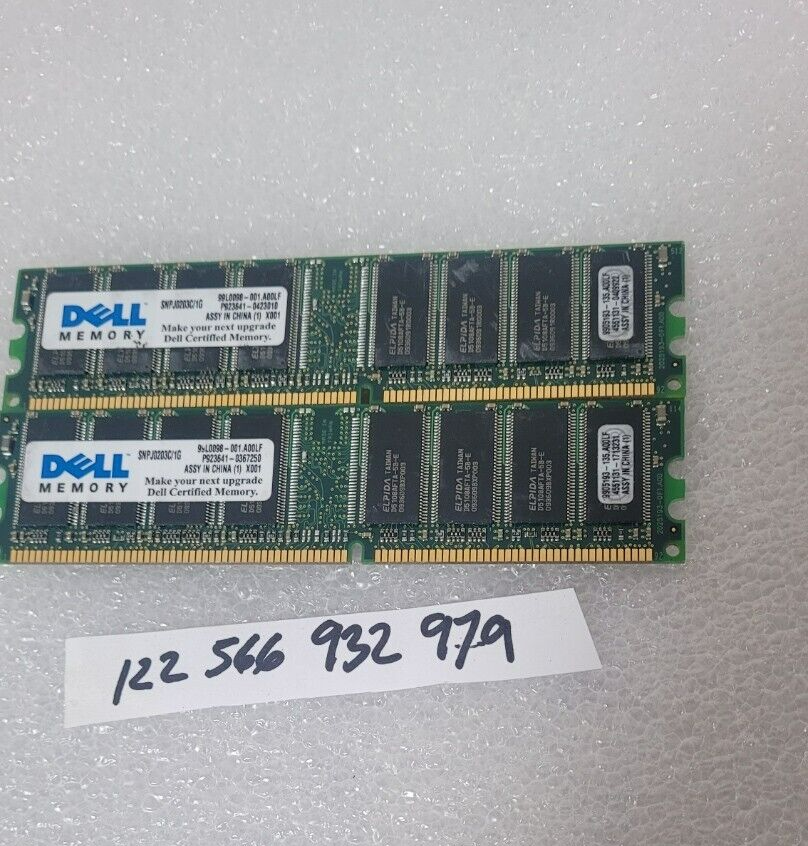 2gb= 2x 1gb PC3200 DDR 400 Mhz Low density memory 2Rx8 CL3 DIMM