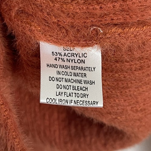 Cotton Candy LA Burnt Orange Cropped Fuzzy Long-Sleeve Sweater NWT Women’s S/M - Picture 9 of 9