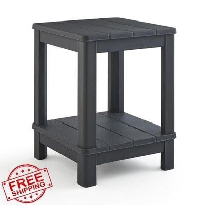 Keter Graphite Deluxe Adirondack Patio Outdoor Side Table