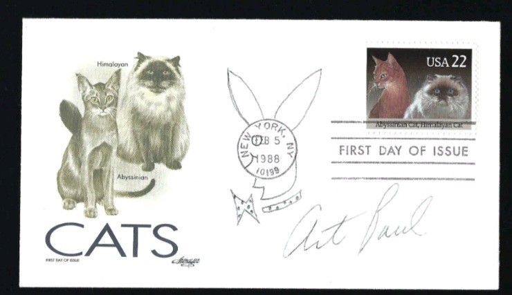Sketch Inventor of Playboy Bunny Signed Art Paul  FDC Authentic Autograph 4x6 