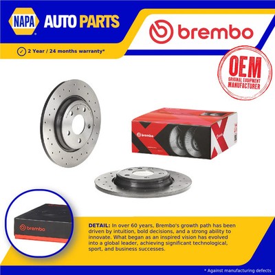 2x Brake Discs Pair fits AUDI S5 F5 3.0 Rear 2016 on 300mm Set Brembo 80A615601