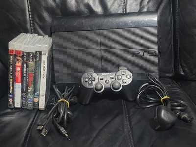 Sony PlayStation 3 Super Slim 12GB Konsole Wireless Controller 6 Spiele 4 Bluray