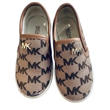 Michael Kors Kids Logo Monogram Print MK Sneakers Little Kid 6