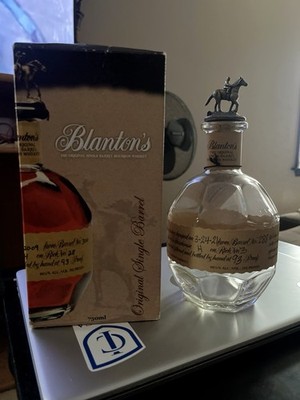 Blanton's Single Barrel Bourbon Whiskey Bottle EMPTY B Topper Buffalo Trace