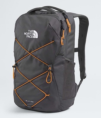The North Face Jester Backpack Gray Orange for Men Padded Lightweight Pockets