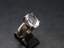 Clear Quartz Crystal Sterling Silver Ring from Brazil - 6.03 Grams - Size 8.75