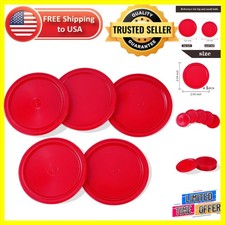 Versatile Mini Air Hockey Pucks - Pack of 5 Red 2-Inch Pucks for Everyone
