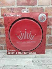 Budweiser Bluetooth Bottle Cap Speaker Hang/Place FM Radio Color Change Lights