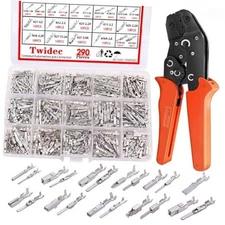 /290PCS Car Electrical Wire Terminal Pins Connector 290PCS + Crimper Tool