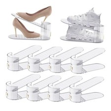 Shoe Slot Organizer, Shoe Stacker Organizer Holders for A Pair of 10 Pack Clear