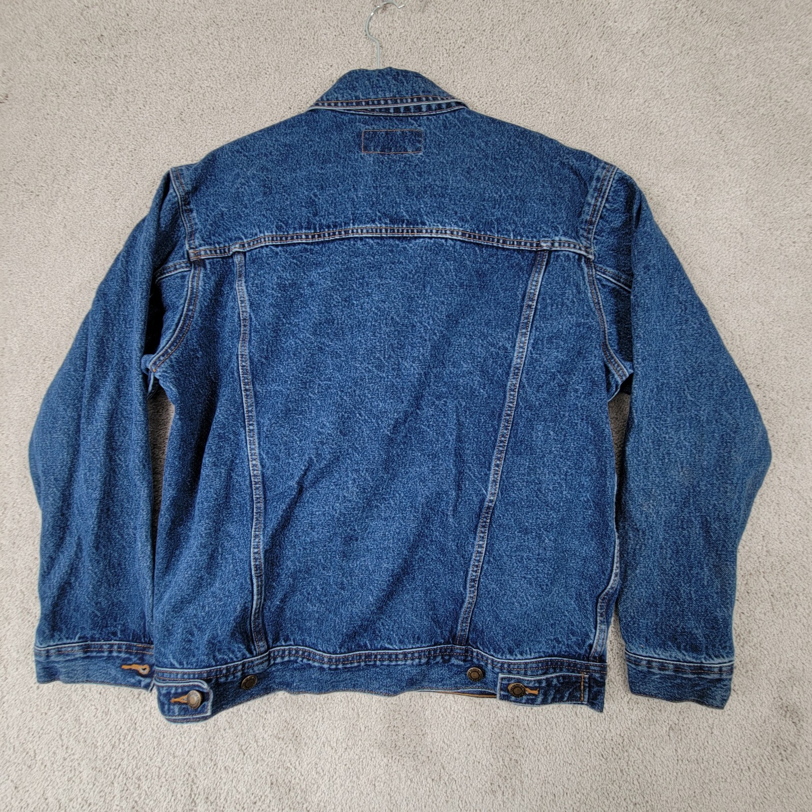 Wrangler Denim Jacket Mens Medium Blue Trucker Rugged Wear Outdoor RJK30AN