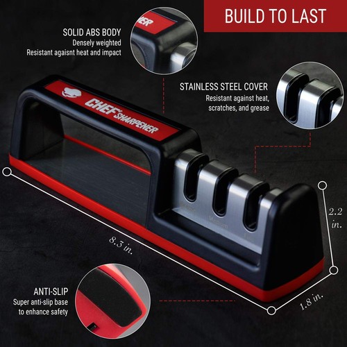 Kitchen Knife Sharpener - Complete 3-stage Knife Sharpener CS-T01 with Diamon... - Picture 3 of 7