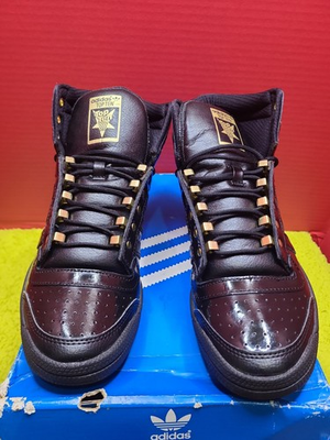 #ad ADIDAS TOP TEN HI SHOES BLACK GOLD ART MENS Size 9.5 D74358 $140.00