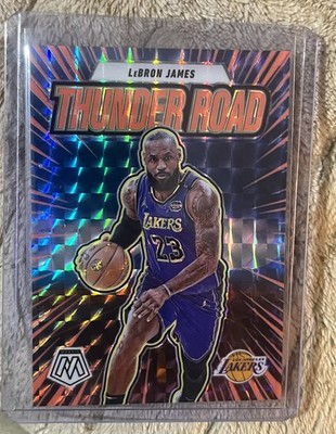 08/75 Panini Mosaic - Thunder Road LeBron James #3 Orange Ice Mosaic Prizm /49 